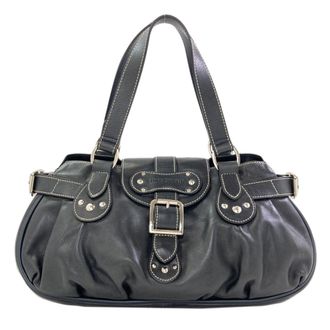 Longchamp Black Leather Tote Bag (Pre-Owned)
