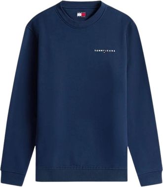 Tommy Jeans TJM Reg Linear Crew - Heren - Sweatshirts & Hoodies - Blauw - Maat: XS Katoen
