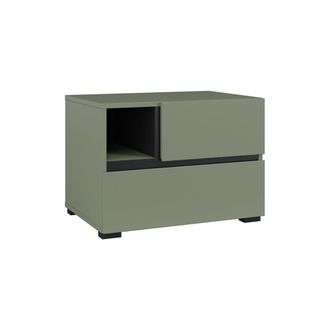 Petits Meubles Mesilla de noche 2 cajones paneles laminados verde