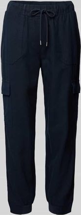 Freequent Tapered Fit Leinenhose mit Cargotaschen Modell Lava in Dunkelblau, Gr&ouml;&szlig;e XL