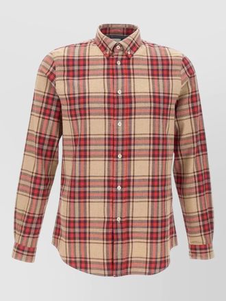 Paul Smith fitted checked shirt featuring button-down collar