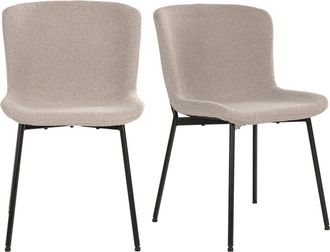 Moloo Silla tapizada en color topo (x2)