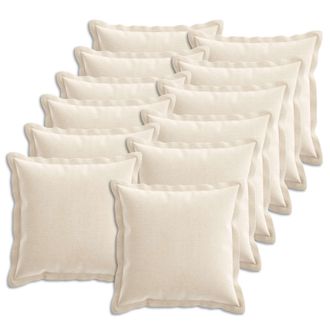 vidaXL Funda De Almohada 12 Uds. Houten Crema 40 X 40 Cm Tela Chenille Vidaxl