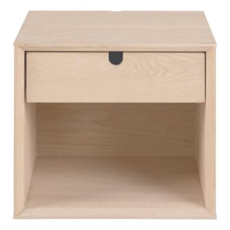 Furniture To Go Century 1 Drawer Wall Mounted Bedside Table in White Oak in Light Brown | Size: A