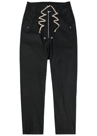 Rick Owens Bela Tapered-leg Stretch-cotton Trousers - Black - 52 (W36 / XL)