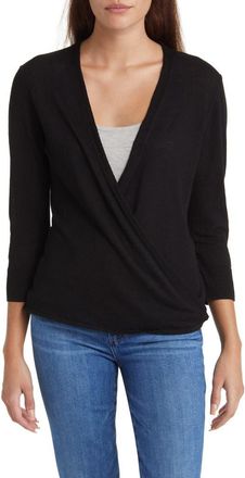 Tommy Bahama Addison Linen Blend Cardigan in Black at Nordstrom, Size X-Small