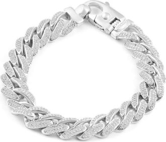 Pompeii3 Mens 14k Gold (80gram) or Platinum (135gram) 12.5mm Diamond Cuban Bracelet 8.5