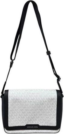 Michael Kors Pre-owned Cross Body Bags, male, White, Size: ONE SIZE Pre-owned Hudson Signature Logo Crossbody Bag