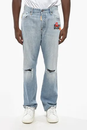 Dsquared2 PAC-MAN 642 Straight-Leg Jeans with Patches 20cm Dsquared2