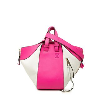 Loewe Pre-owned Loewe Medium Bicolor Leather Hammock Satchel Unisex BW8ZTBZZYMFKWKE3