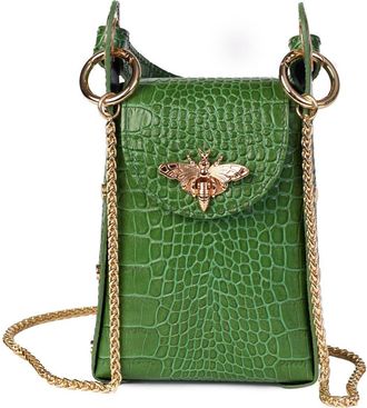 Persaman New York Anette Croc-Embossed Leather Crossbody Bag in Hunter Green at Nordstrom Rack
