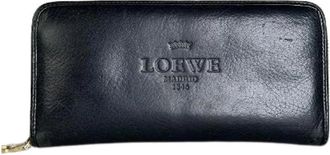 Loewe Pre-owned Textured Leather Zip Wallet - Dames - Vintage Accessoires - Zwart - ONE Size - Leer - Vintage