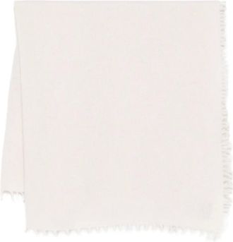 Liska Sciarpa con bordi sfrangiati - Bianco