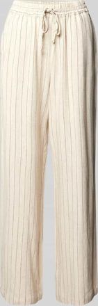 Soyaconcept Straight Leg Hose aus Viskose-Leinen-Mix Modell POULA in Sand, Größe L