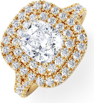 The Diamond Store Anastasia Lab Diamond Halo Engagement Ring in 18K Gold 2.15ct F/VS1