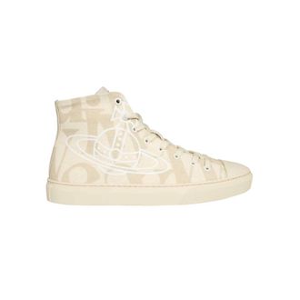 Vivienne Westwood Sneakers, male, Beige, 10 UK, Cotton High-top Trainers with Rubber Sole