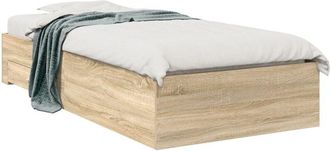 vidaXL Bed Frame Brown 90 x 190 cm Engineered wood Vidaxl