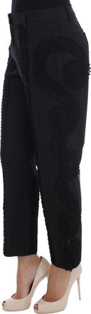Dolce & Gabbana Womens Black Cotton Stretch Torero Capris Pants