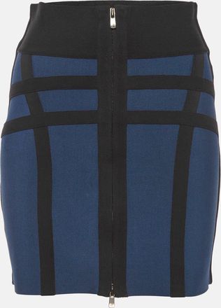 H&eacute;rve L&eacute;ger Blue Stretch Knit Mini Skirt