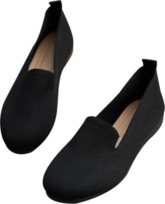 Generic Womens Knit Loafers UK Sale Clearance Ladies Slip On Flat Shoes Summer Mesh Pumps Comfy Loafer Lightweight Walking Sandals Breathable Driving Moccasin