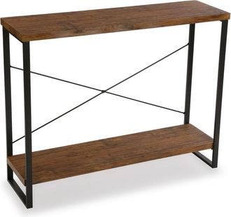 VERSA Consola recibidor de entrada en aglomerado efecto madera y metal negro