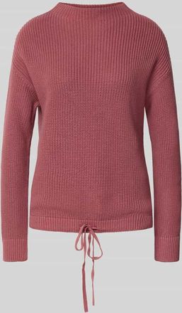 Jake*s Casual Strickpullover mit gerippten Abschlüssen in Altrosa, Größe XL