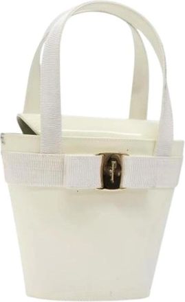 Ferragamo Pre-owned Bucket Bags, female, White, Size: ONE SIZE Pre-owned Leather Bucket Bag