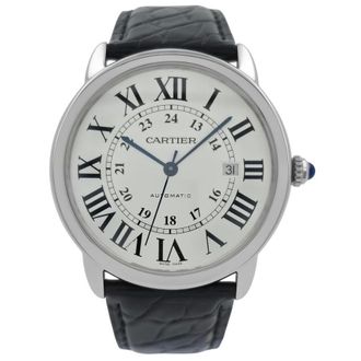 Cartier Pre-owned Cartier Ronde Solo De Cartier Silvered Opaline Dial Mens Watch W6701010