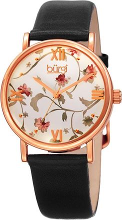 Bürgi Flower Quartz Beige Floral Print Dial Ladies Watch BUR186BK