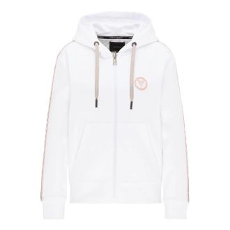 Carlo Colucci Basic Sweat Jacket - Dames - Vesten met rits - Wit - XL - Katoen - Hoodies & sweatvesten