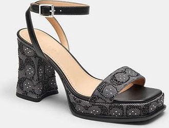 Coach Platform Sandal In Crystal Signature Jacquard