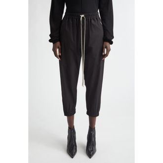 Rick Owens Cotton Crop Joggers in Black at Nordstrom, Size 6 Us