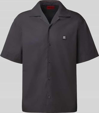 HUGO BOSS Oversized Freizeithemd aus reiner Baumwolle Modell ESPINO in Black, Größe XL