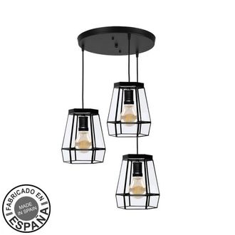 Fabrilamp Plafon Guia 3xe27 Negro Regx42x42 Cm