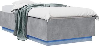 vidaXL Estructura De Cama Con Led Gris Hormig&oacute;n 80 X 200 Cm Vidaxl