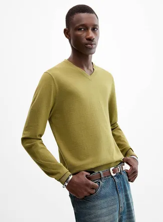 Le 31 Mens Minimalist V-neck sweater