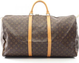 Louis Vuitton Brown Monogram Coated Canvas Leather Boston Bag (Pre-Owned)