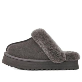 UGG (WMNS) UGG Disquette Fluff Gray Slippers 1122550-CHRC