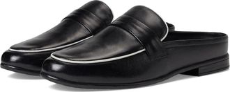 Trotters Lola Flat Black Leather Round Toe Slip-On Mule HAWK721