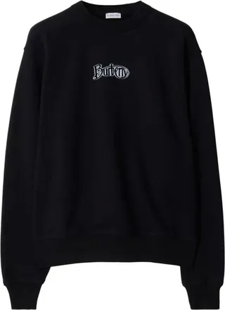 Burberry Hoodies & sweatvesten, Heren, Zwart, M, Katoen, Sweatshirt met ronde hals