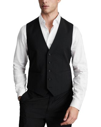 Reiss Hope Travel Plain Weave Wool-Blend Vest