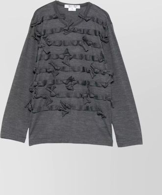 Comme Des Garçons long sleeve ribbed top with knot detail