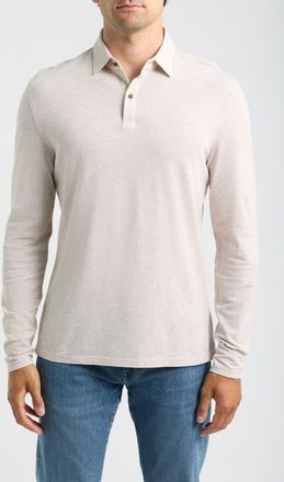 Johnnie-O Long Sleeve Slub Pique Polo in Light Khaki at Nordstrom, Size Xx-Large