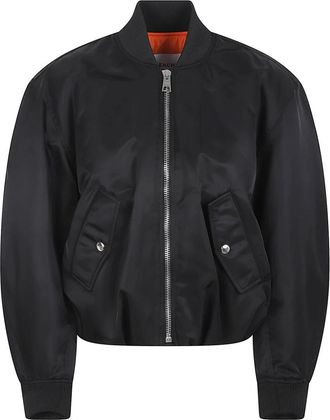 Givenchy Cropped Cocoon Bomber - Dames - Bomber jackets - Zwart - S - Leer - Jassen