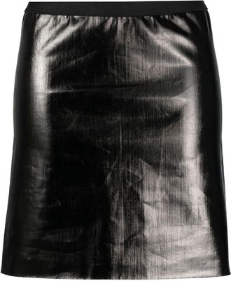 Rick Owens glossy-finish short skirt - women - Fabric - 38 - Black