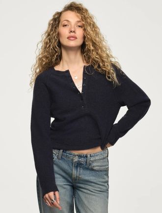 Lucky Brand Womens Cloud Soft Henley Sweater