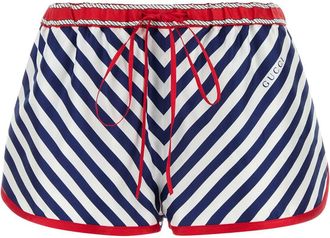 Gucci Womens Printed Silk Shorts - White - Size EU 36 (Womens)