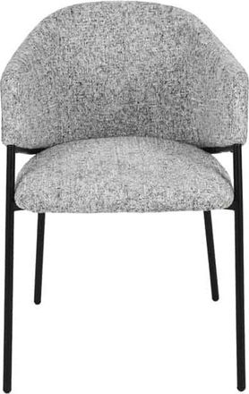 Global Interiors Design Stuhl Noblesso mit Armlehnen - Chenille Grau/Schwarz