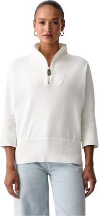 Joseph Ribkoff Trui met trechterhals en rits - Dames - Coltruien - Beige - L - Polyester - Truien & Vesten