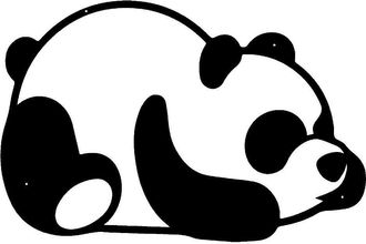 Homemania Panda - Metal Decoration - Black - 50 x 0,15 x 35 cm